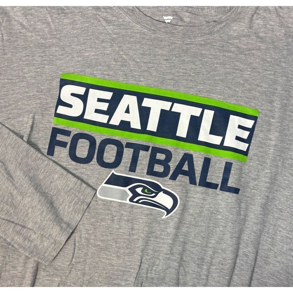 Fanatics Seattle Seahawks Long Sleeve Gray T Shirt Size XL